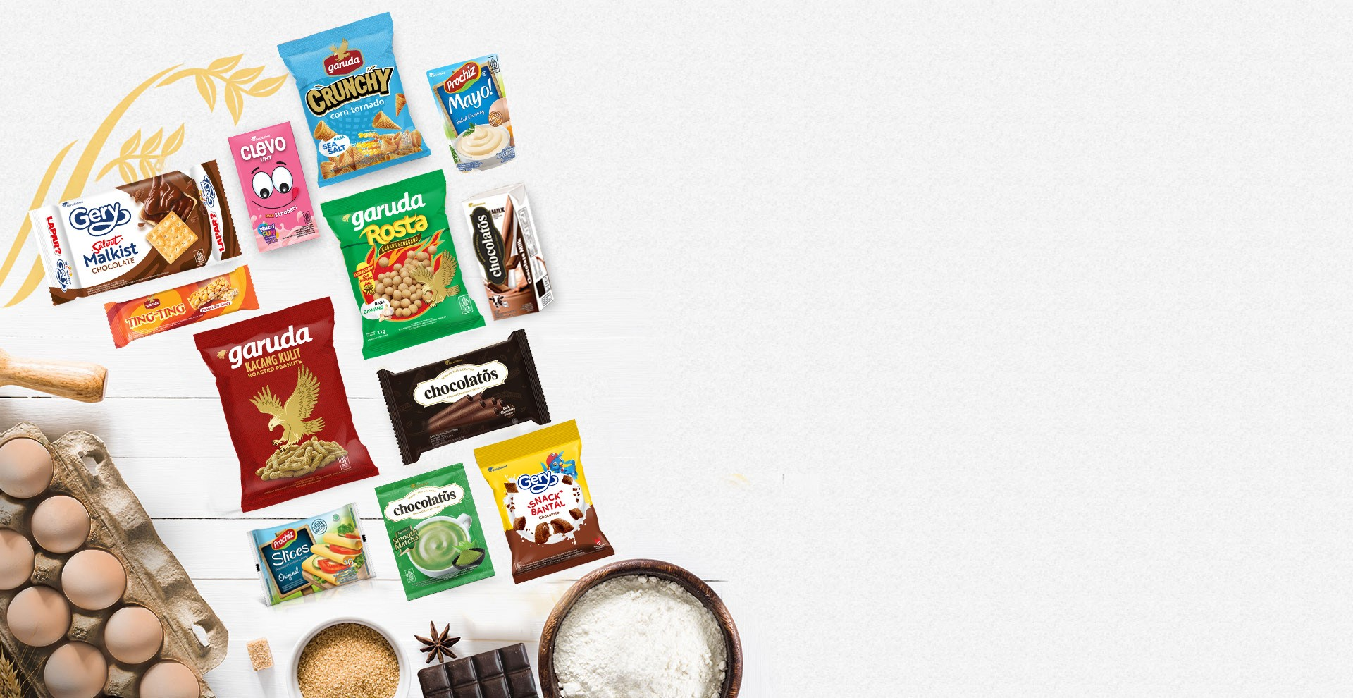 Koleksi produk makanan dan minuman impor yang didistribusikan Mas Food